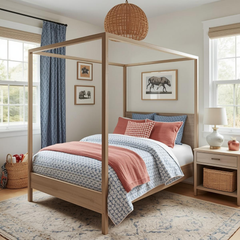 Kids Wooden Canopy Bed Frame