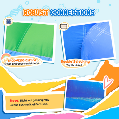 Qaba Bouncy Castle for Kids with 550W Blower, Water Slide, 2 Splash Pools, Basketball Hoop, Dart Board,12.6' x 9.5' x 5.9'